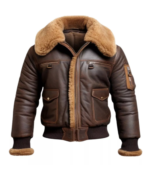 Men Aviator Fur Shearling Leather Jacket