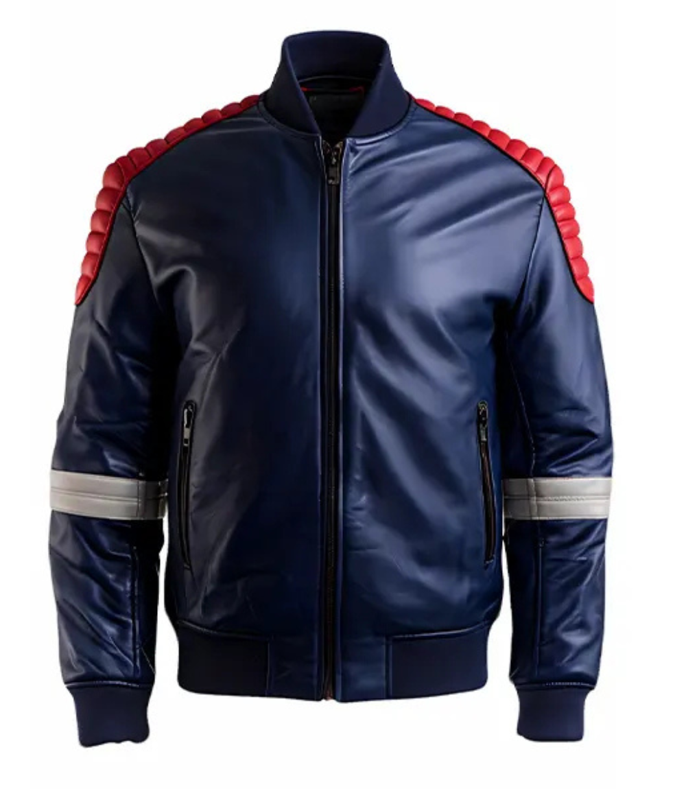 Men’s Slim Fit Blue Motorcycle Leather Jacket 45 Men’s Slim Fit Blue Motorcycle Leather Jacket 45